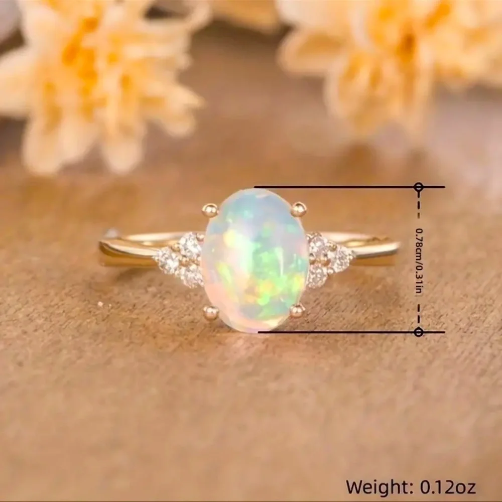 Vintage Oval Opal Gold Ring